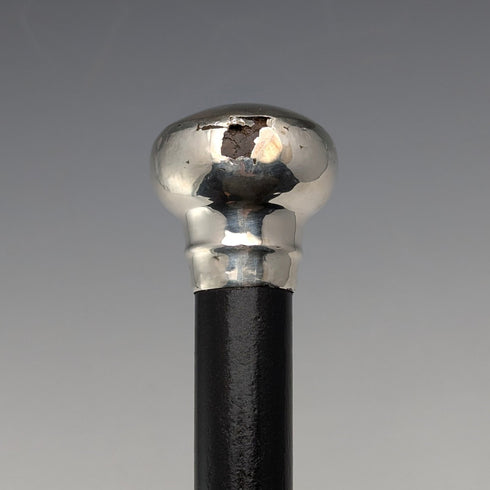 1926年 英国ヴィンテージ 紳士用 純銀製 丸ハンドル ステッキ 杖 90cm